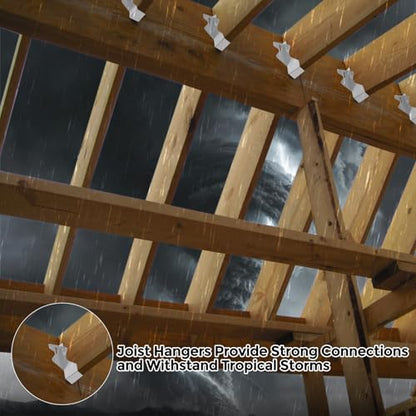 50 Pcs 2x4 Joist Hangers for Wood,18 Gauge Metal Face Mount Joist Hangers, Lu24 Joist Hangers Galvanized, Hurricane Ties for Rafter, Rafter Brackets 2x4 for Deck,Floor,Roof Overhang and Ceiling Joist - size: 50 Pcs 2x4 Joist Hanger, style: Silver