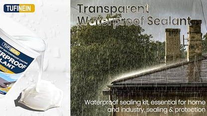 Waterproof Sealant 17.6 Oz Clear, TUFINEIN Transparent Waterproof Coating Water-Based Invisible Agent Roofs, Walls, Garden, Terraces Indoor & Outdoor - size: 17.6 Oz