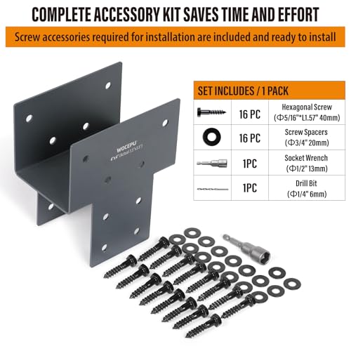 1 Pack Heavy Duty 4x4 (Actual 3.5"x3.5") Stainless Steel Post Caps Tie Bracket , Fit Connecting Wood Gazebo, Deck Patio Post and Wood Beams Bracket (Dark Ggray) - size: Standard 4"x4"(Actual 3.5"x3.5")