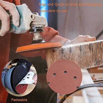 Utoolmart Hook and Loop Sanding Discs, 7 Inch 8 Hole Sandpaper, 180 Grits for Woodworking and Automotive 10pcs - size: 180 Grit
