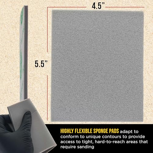 Dura-Gold Medium Cut Sanding Sponges 5.5" x 4.5", 120 to 180 Grit Box of 10 - style: Medium