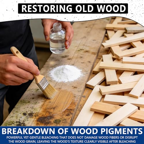 Oxalic Acid Wood Bleach 1 LB - Powerful Wood Stain Remover for Furniture, Decks & Hardwood Floors | Fast-Acting Powder Formula Restores Boats, Antiques & Outdoor Wooden | Safe & Effective