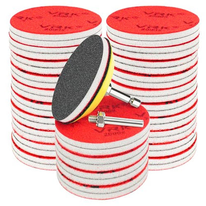 36 PCS 3 Inch Hook and Loop Sanding Sponge Discs Set 180 to 3000 Grit - size: 3 In Mix Grit 36 PCS