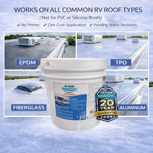 Best RV Roof Sealant for RV Roof Repair | Specially Designed for VOC Compliance | Only Product with No Primer Needed | Apply on All Type of Roofs | 2 Gallon Pail