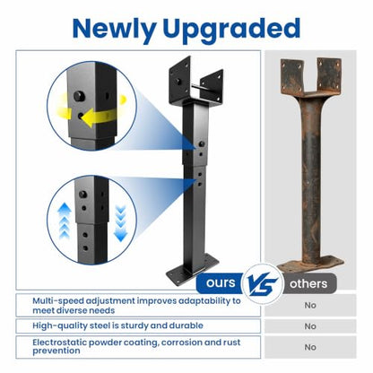 Roof Riser Brackets 3.6" Adjustable Saddle 14-18in Height Pergola Bracket