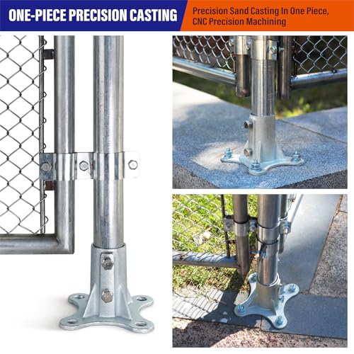 4Pack 2"(Actual: 1 7/8" OD) Chain Link Fence Post Base Flange Bracket Galvanized - size: 2"