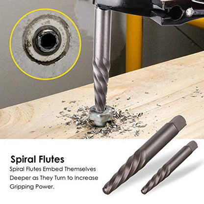 Topec 49pcs Screw Extractor/Drill Bit Set, Professional Remove Set for Removing Broken Studs, Bolts, Socket Screws and Fittings - size: 49 Pieces