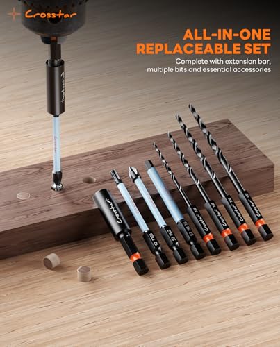 Crosstar 18Pc Countersink Drill Bit Set,Wood Plug Cutter,M2 HSS,1/4" Hex
