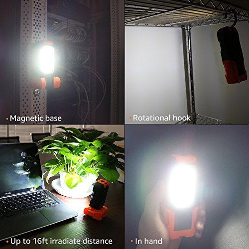 TORCHSTAR Portable LED Work Light, Hanging Hook, Magnetic Flashlight