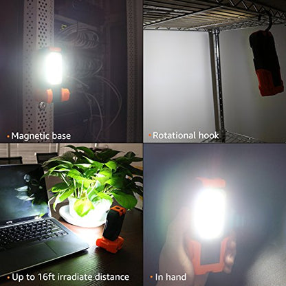 TORCHSTAR Portable LED Work Light, Hanging Hook, Magnetic Flashlight