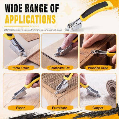 12 Pcs Staple Remover, Staple Puller Tool with Non Slip Handle, Upholstery Heavy Duty Nail Removers for Furniture, Floor, Wooden Box, Carpet, Cardboard Box