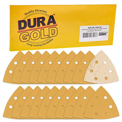 Dura-Gold Premium Triangle Oscillating Mouse Sanding Sheets - 1000 Grit - size: 1000-Grit