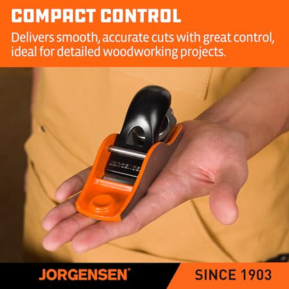 JORGENSEN No.102 Wood Planer, Low Angle Block Plane for Woodworking
