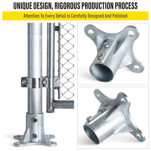 Post 2.5" (2 3/8" OD) Chain Link Fence Post Floor Flange Bracket, for Chain Link Fence Posts, Mailboxes, and Other Steel Round Post Galvanized Anchor Flange Bases (8 Pack) - size: 2.5"