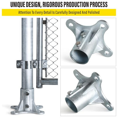 Post 2.5" (2 3/8" OD) Chain Link Fence Post Floor Flange Bracket, for Chain Link Fence Posts, Mailboxes, and Other Steel Round Post Galvanized Anchor Flange Bases (8 Pack) - size: 2.5"