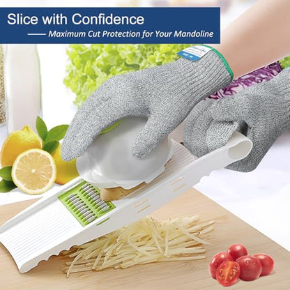 Dowellife Cut Resistant Gloves A9 Maximum Protection - Food Grade Kitchen & Chef Gloves for Food Prep, Knife Cutting, Mandoline Slicing, Butcher, Oyster Shucking, Fish Handling (X-Large) - color: Grey, size: X-Large (Pack of 1)