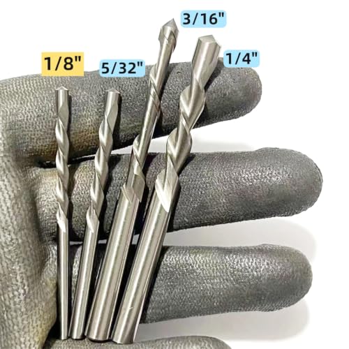 50 Pieces Drywall Cutting Tools 1/8 Inch Guide Point Cutting Bits,HSS65 Drill Bits, Cutting Drywall, Used for with Spiral Saw and Power Tools