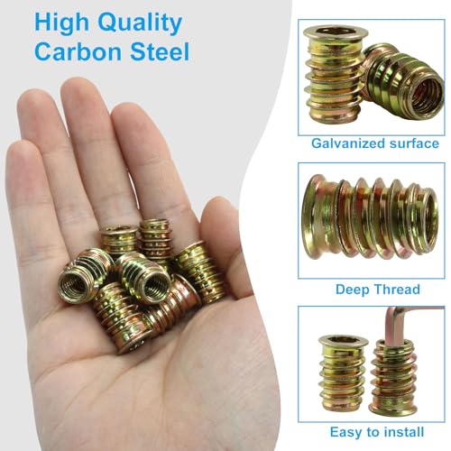 30 Pcs 5/16"-18 x 20mm Threaded Inserts for Wood - size: 5/16"-18 x 20mm