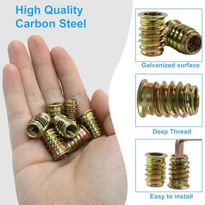 30 Pcs 5/16"-18 x 20mm Threaded Inserts for Wood - size: 5/16"-18 x 20mm