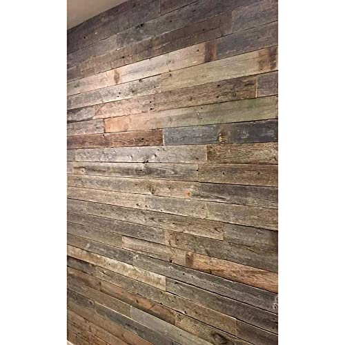 Rockin' Wood Real Wood Nail Up Application Rustic Reclaimed Naturally Weathered Barn Wood Accent Paneling Board Planks for Home Walls (8 Square feet) - size: 8 Square Feet