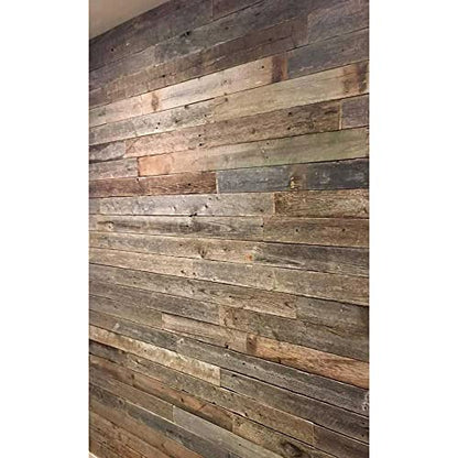 Rockin' Wood Real Wood Nail Up Application Rustic Reclaimed Naturally Weathered Barn Wood Accent Paneling Board Planks for Home Walls (8 Square feet) - size: 8 Square Feet