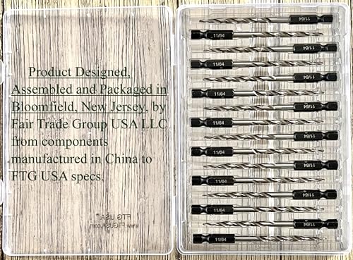 FTG USA 16 Pc #6(9/64") Replacement Tapered Countersink Drill Bit Hex Shank - size: #6, style: 16 Piece Same Size