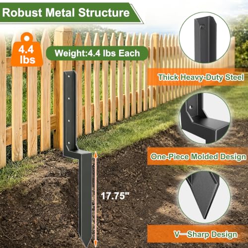 HJZALMI 1PCS Fence Post Repair Kit, Fix Broken 4x4/6x6 Wood Post