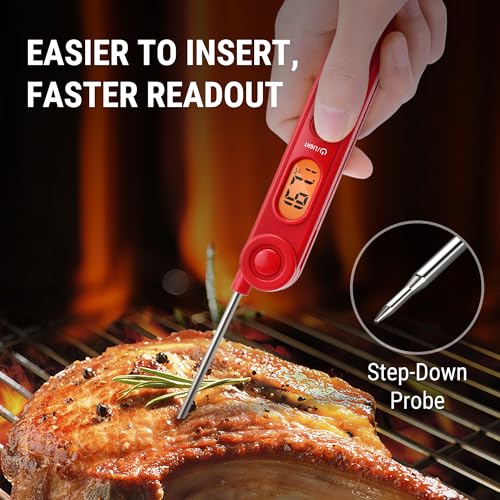 TempPro TempSwift Digital Meat Thermometer for Cooking - color: Bright red