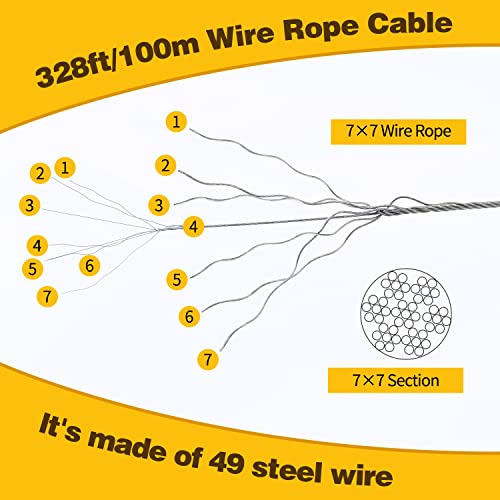 328ft 1/16" Wire Rope Crimping Tool Kit