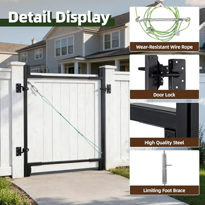 Heavy-Duty Adjustable Fence Gate Kit - 36" to 72" Wide DIY Gate Kit for Wooden Fence Using 1x4 & 2x4 Lumber, Complete Gate Kit for Building Sturdy 4 to 5 Foot Backyard Wood Gates - size: 1 PCS 36-72"