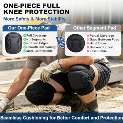 Knee Pads for Gardening Men Women, Thick Foam Kneeling Cushion, Black M - size: Medium
