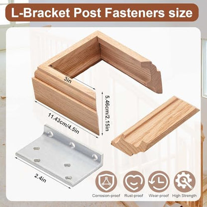 Blulu 4 Set 3" Newel Post Mounting Kit Deck Stair Floor Installation kit - size: 3 Inch