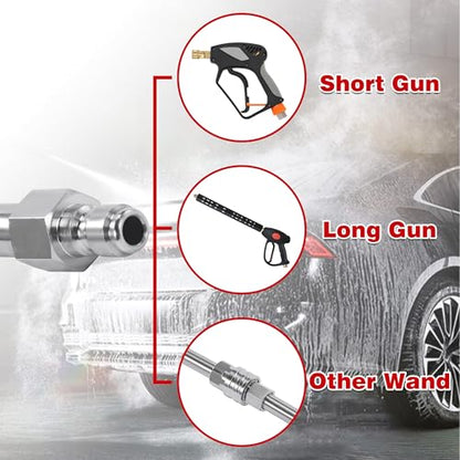 120" Pressure Washer Extension Wand with 5 Nozzle Tips, 4000 PSI - color: Silver-white