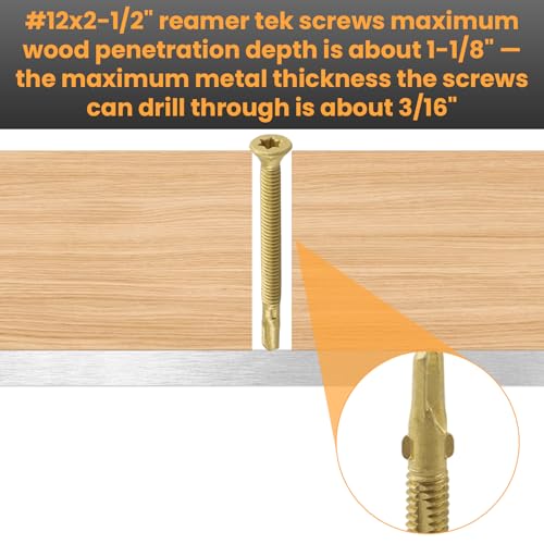 #12x2-1/2 Reamer Tek Torx/Star Head Self-Drilling Wood T-25 Torx Screw