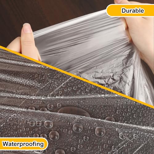 ZENOWICK 8 Pack Plastic Drop Cloth, 9x12 Ft Plastic Sheeting for Painting