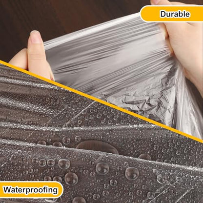 ZENOWICK 8 Pack Plastic Drop Cloth, 9x12 Ft Plastic Sheeting for Painting