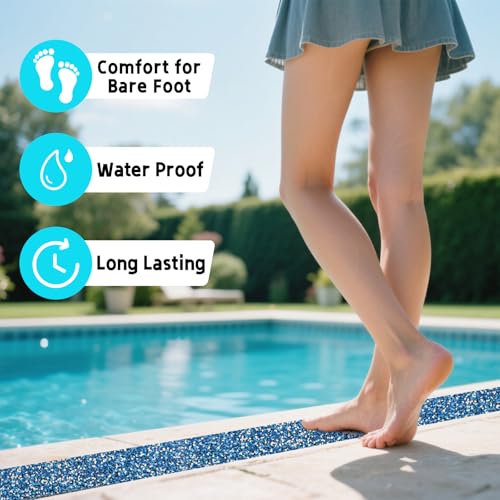 LifeGrip Rubber Anti Slip Tape, 2" x15' Waterproof Grip Tape for Pool, Blue - color: Blue, size: 2" X 15'