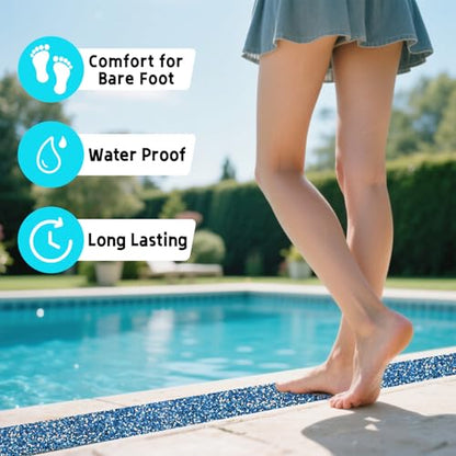 LifeGrip Rubber Anti Slip Tape, 2" x15' Waterproof Grip Tape for Pool, Blue - color: Blue, size: 2" X 15'