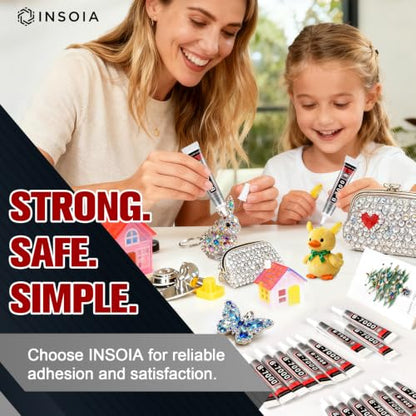 INSOIA Bedazzling Glue B7000 Clear, 16 x 15ml Precision Tip - size: 15Grams * 16 Pack