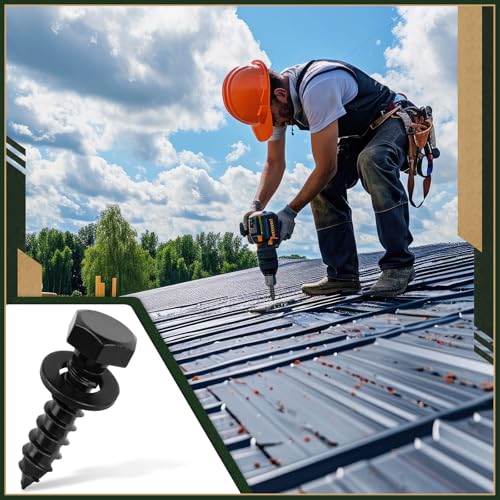 Hicarer 1/2" X 2" 80 Set Lag Bolts Kit for Wood Black Ceramic Hex Head - size: 1/2" X 2"