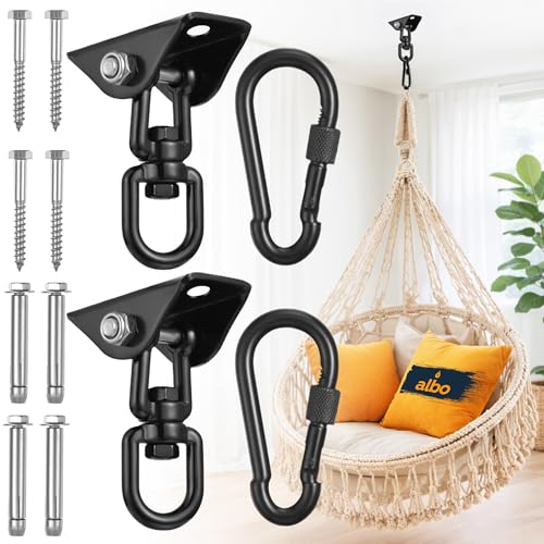 Albo Heavy Duty Swing Hangers 2 Pack, 2650 LBS - color: Black, size: 2 Pieces