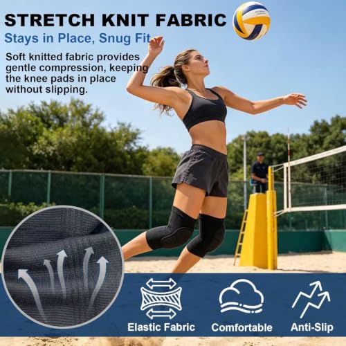 Knee Pads for Gardening Men Women, Thick Foam Kneeling Cushion, Black M - size: Medium