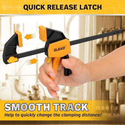 6" Mini Bar Clamps for Woodworking, 4-Piece One-Handed F Clamp/Spreader, 75LBS Load Limit Wood Clamp, Quick Release Grip Clamps for Table Wood Working, Light-duty Tools - style: 4-Piece 75lbs