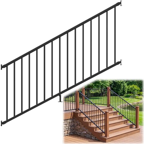 36 in H x 6 ft W Modular Real Aluminum Stair Railing Kit, 1 Panels - color: 6ft Stair - 1Pack