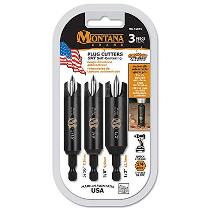Montana Brands MB-65823 3 Piece Self-Centering Wood Plug Cutters