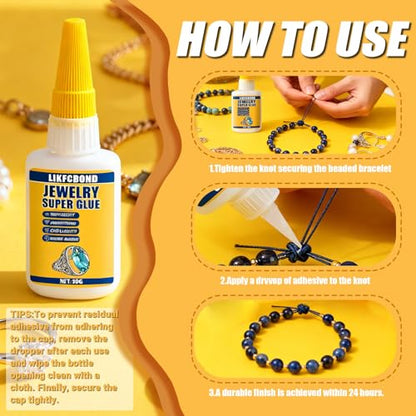 Jewelry Glue 30g Clear, Elastic String Adhesive Kit, Super Glue - style: Jewelry