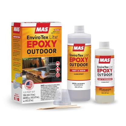 MAS EnviroTex Lite Outdoor Epoxy 24 Oz Kit, High-Gloss - size: 24 Oz