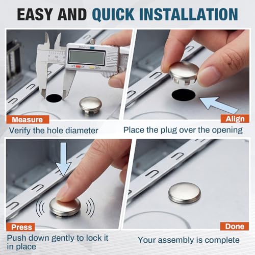 Hicarer 15 Pack Fit 5/8"(15.9mm) Hole Metal Hole Plugs - color: Silver, size: 5/8 Inch (15.9 Mm)