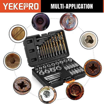 40 Pcs Broken Bolt Extractor Kit with Easy Out Screw Extractor Set - size: 40-Piece Bolt & Screw Extractor Set