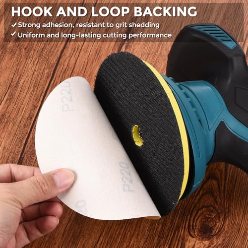 25Pcs Sanding Discs 3In 150Grit Hook and Loop Sandpapers Yellow - color: Yellow, size: 3 Inch(150 Grit)